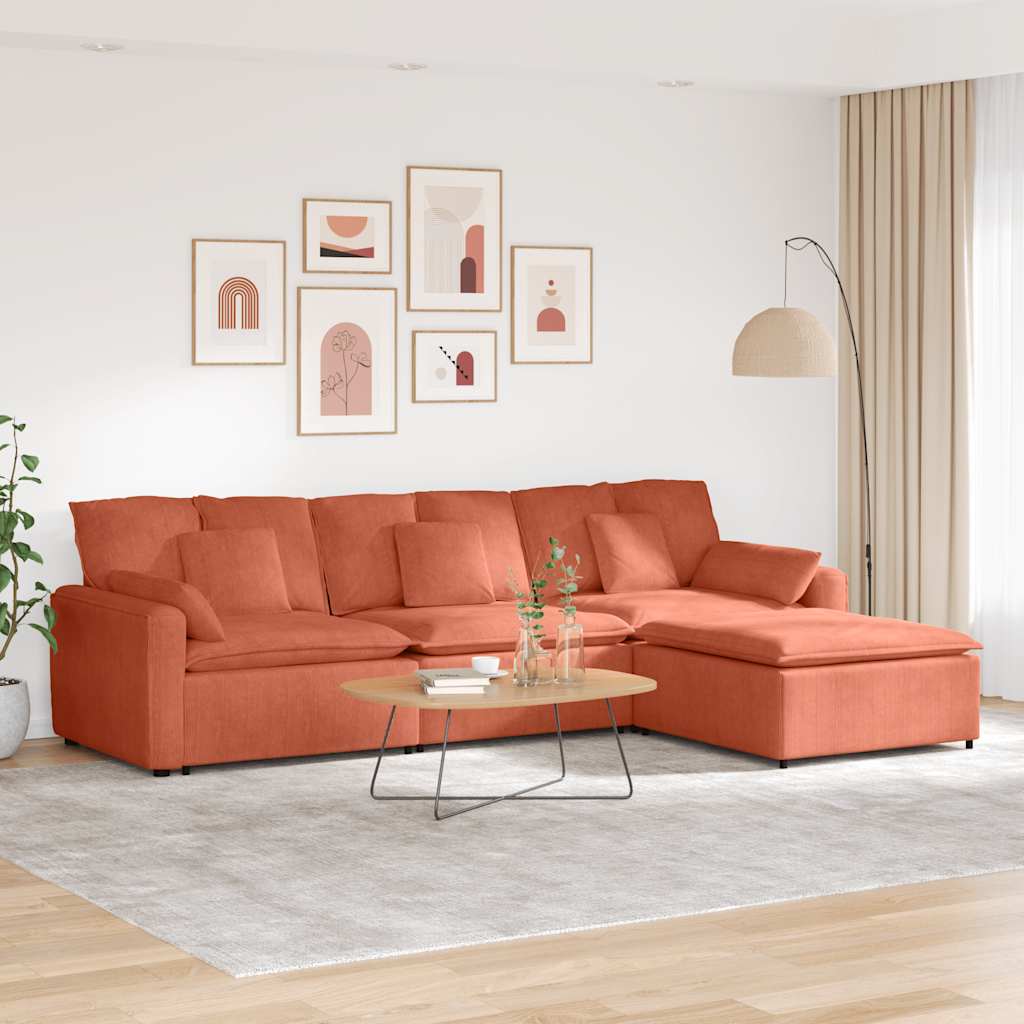 Modulares Sofa Mit Fußhocker Und Kissen
