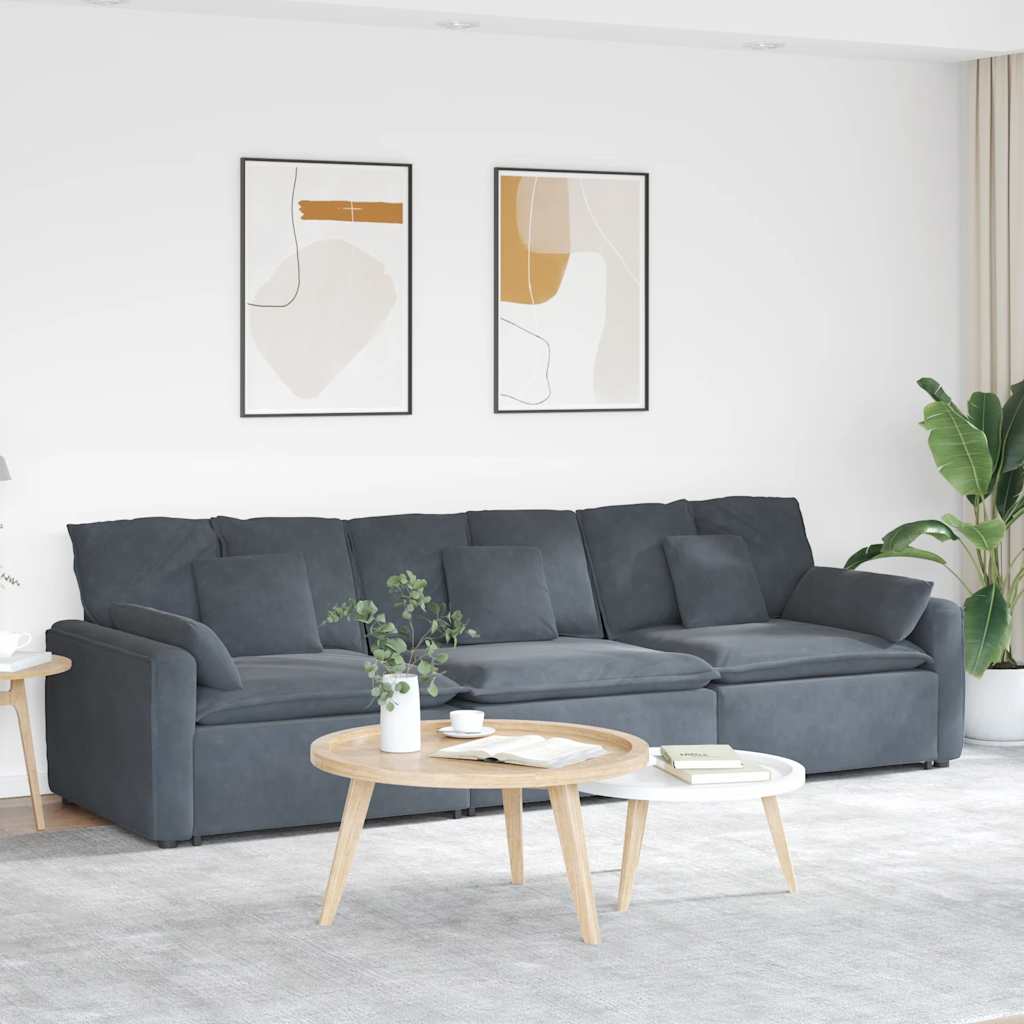 Modulares Sofa Mit Kissen Weinrot