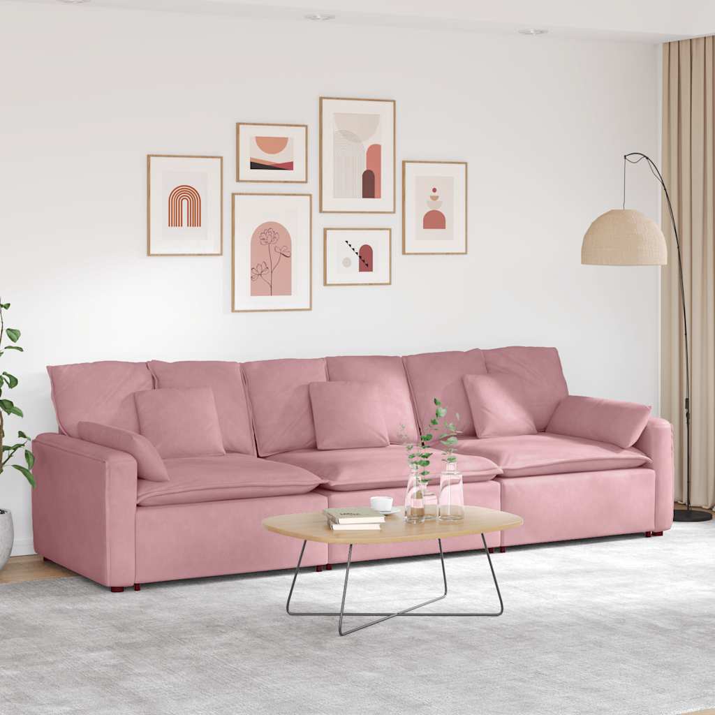 Modulares Sofa Mit Kissen Weinrot