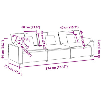 Modulares Sofa Mit Kissen Weinrot