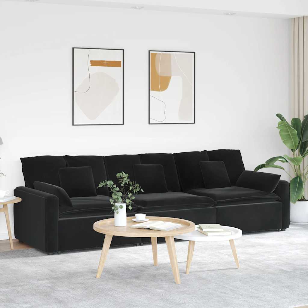 Modulares Sofa Mit Kissen Weinrot