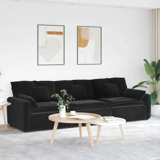 Modulares Sofa Mit Kissen Weinrot