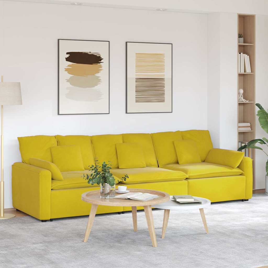 Modulares Sofa Mit Kissen Weinrot