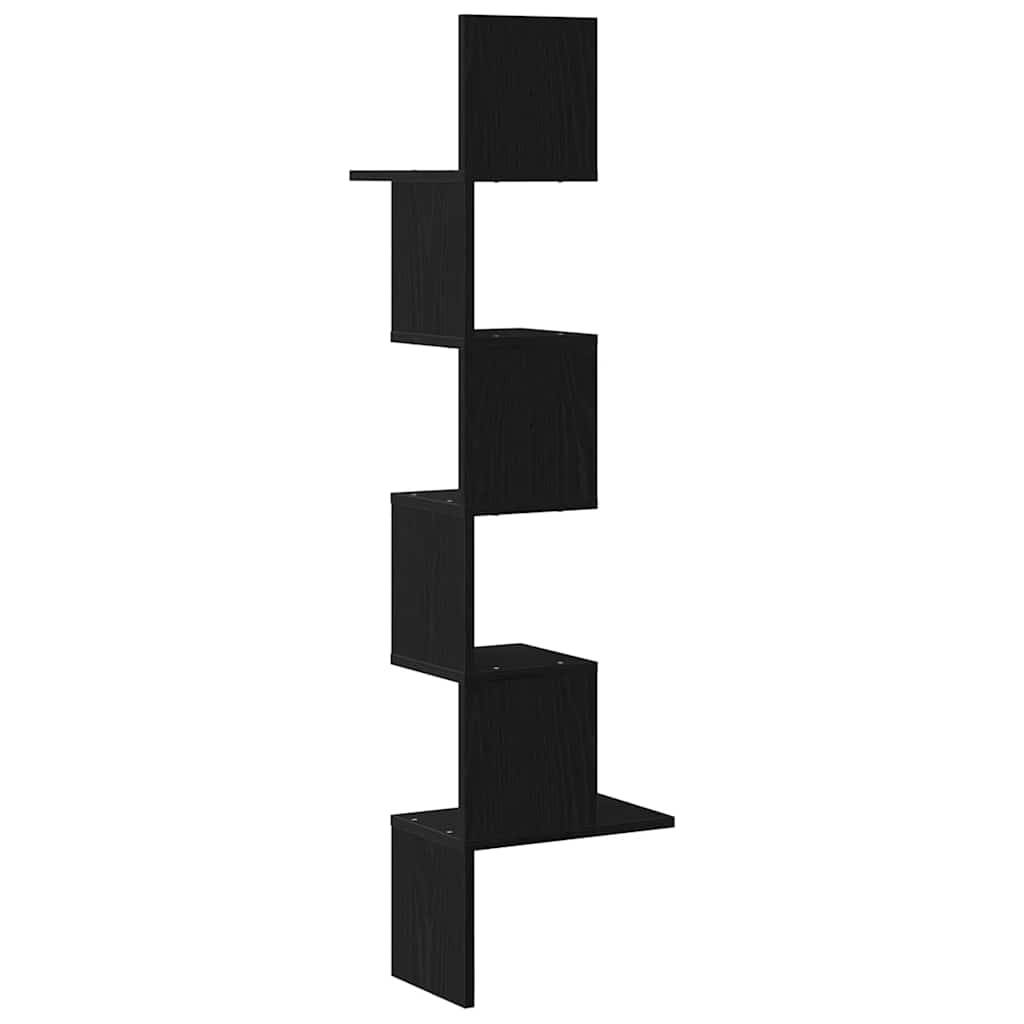 Wand-Eckregal 32X32X127,5 Cm Holzwerkstoff Schwarz