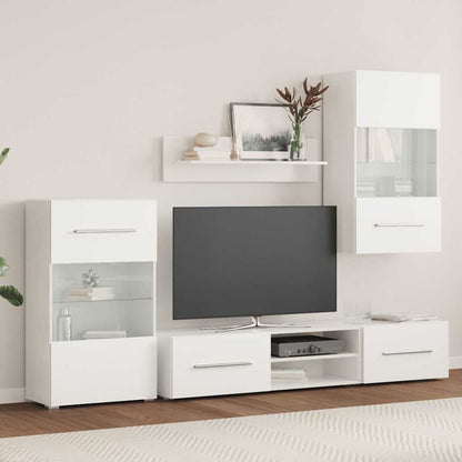 5-Tlg. Wohnwand Mit Led-Beleuchtung Holzwerkstoff