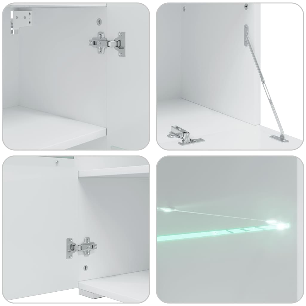 5-Tlg. Wohnwand Mit Led-Beleuchtung Holzwerkstoff