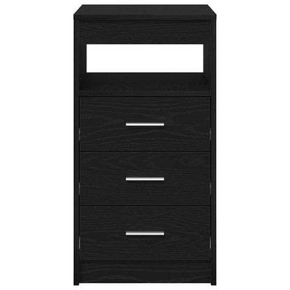 Schubladenschrank Schwarz Eichen-Optik 40X50X76Cm Holzwerkstoff
