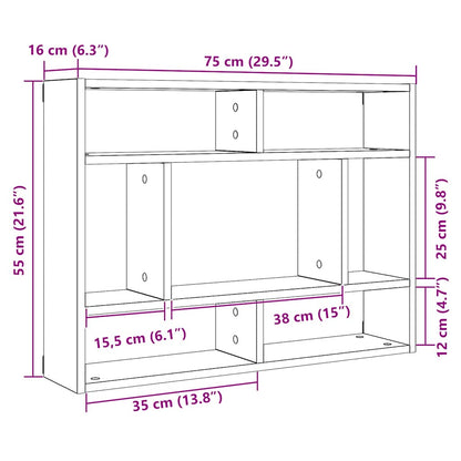 Wandregal 75 X 16 X 55 Cm Holzwerkstoff