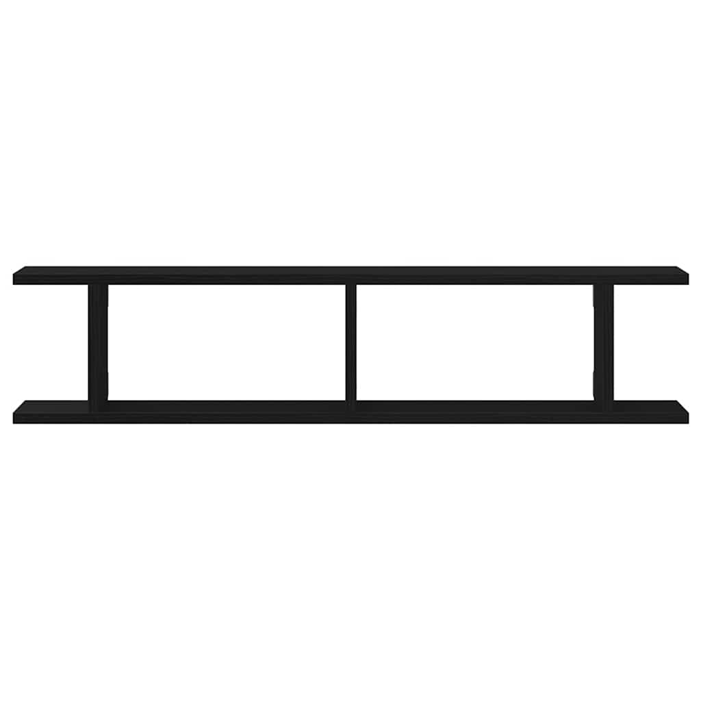 Wandregale 2 Stk. Schwarz Eichen-Optik 90X18X20Cm Holzwerkstoff Schwarze Eiche