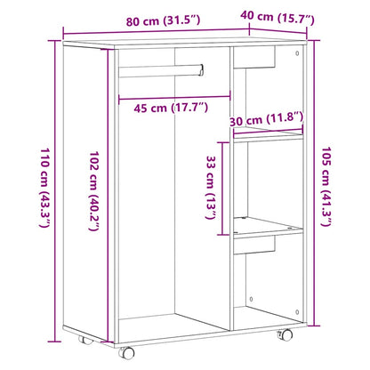 Kleiderschrank 80 X 40 X 110 Cm Holzwerkstoff