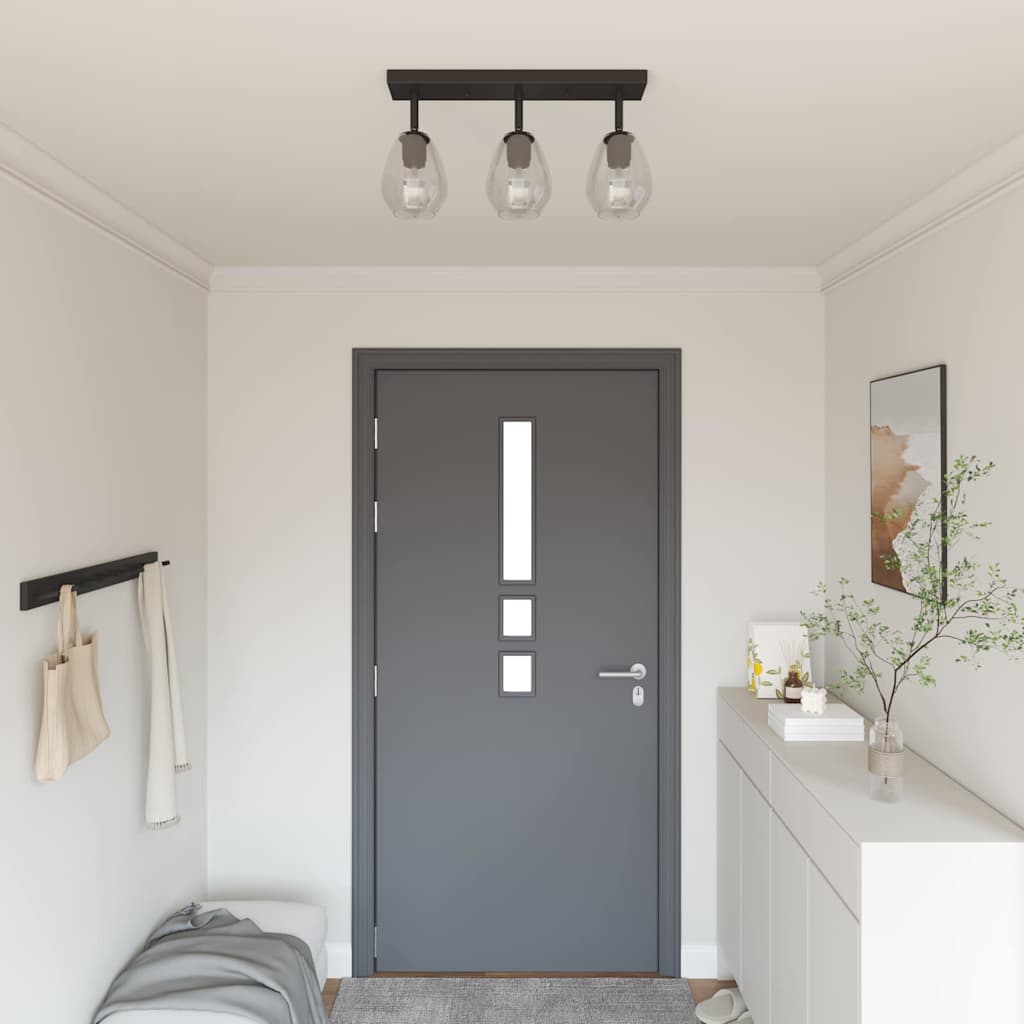 Deckenstrahler Schwarz 70 X 13 X 26 Cm Glas Und Metall