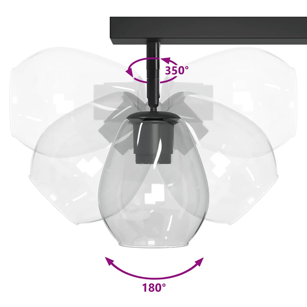 Deckenstrahler Schwarz 70 X 13 X 26 Cm Glas Und Metall