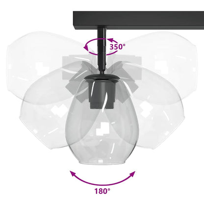 Deckenstrahler Schwarz 70 X 13 X 26 Cm Glas Und Metall