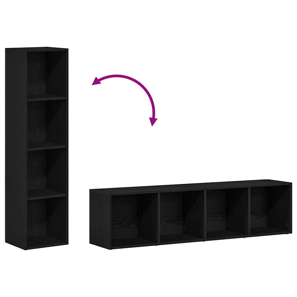 Bücherregal Schwarz Eichen-Optik Holzwerkstoff