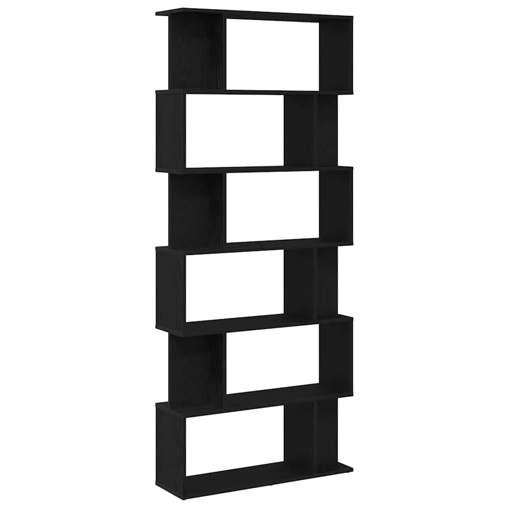 Bücherregal Schwarz Eichen-Optik 80X24X190,5 Cm Holzwerkstoff