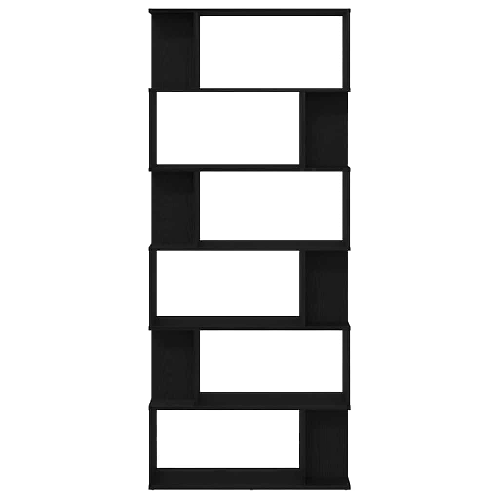 Bücherregal Schwarz Eichen-Optik 80X24X190,5 Cm Holzwerkstoff
