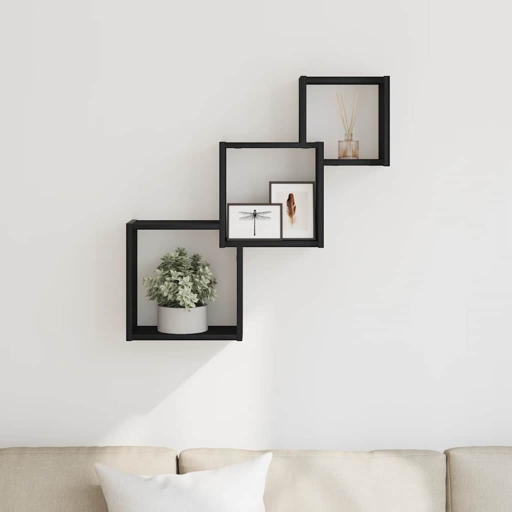 Würfelregale Schwarz Eichen-Optik 68X15X68 Cm Holzwerkstoff