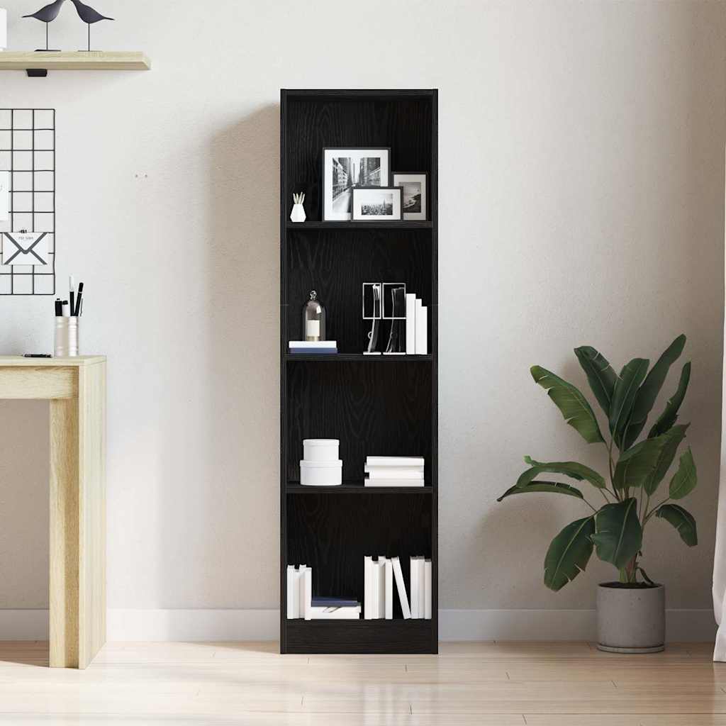 Bücherregal Schwarz Eichen-Optik 40X24X Holzwerkstoff Schwarze Eiche