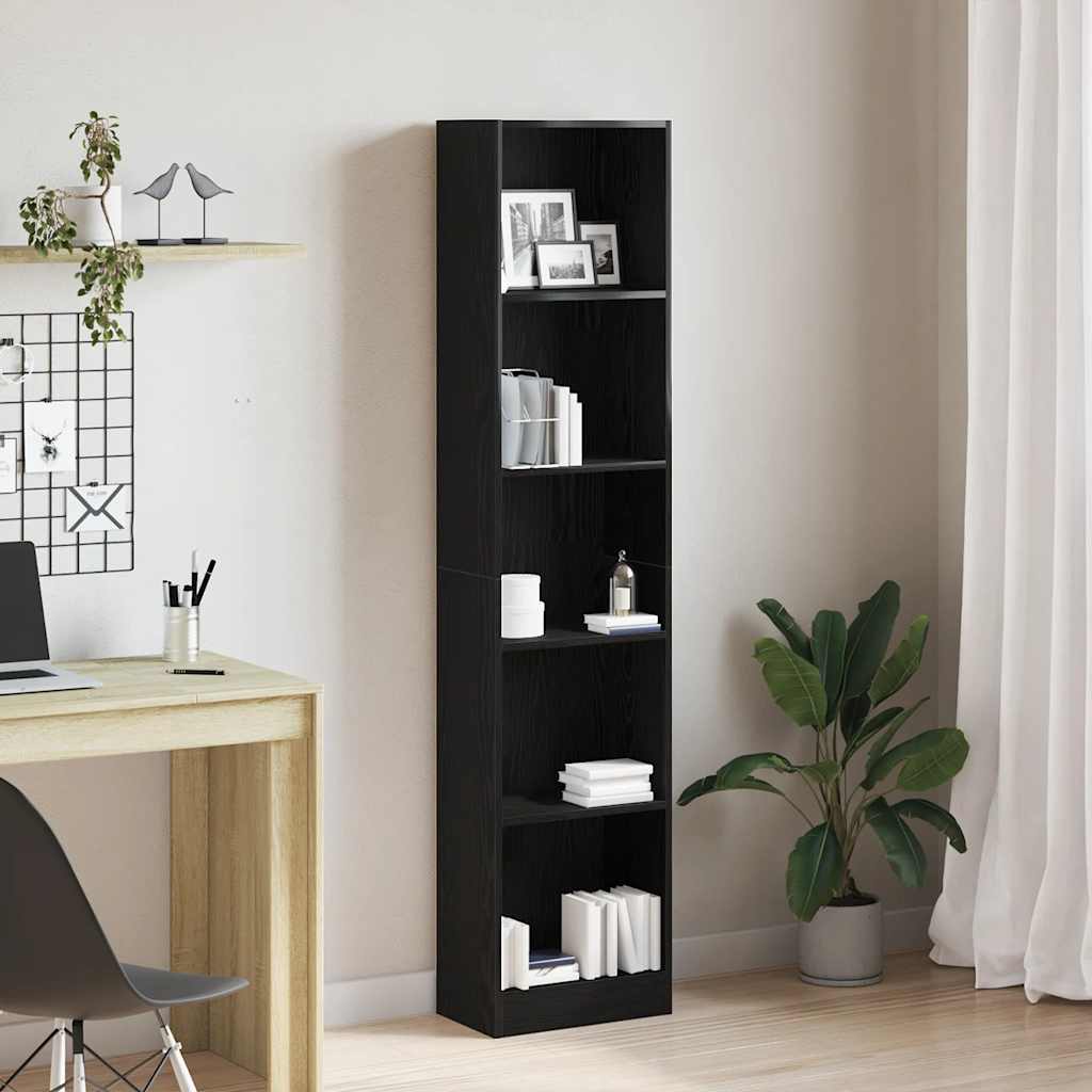 Bücherregal Schwarz Eichen-Optik 40X24X Holzwerkstoff Schwarze Eiche