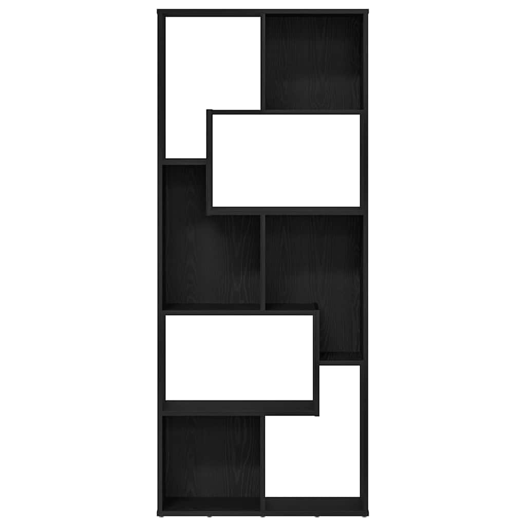 Bücherregal Schwarz Eichen-Optik 67X24X161 Cm Holzwerkstoff