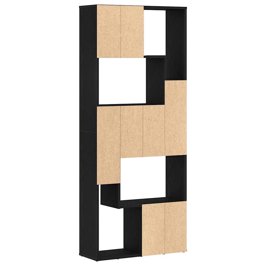 Bücherregal Schwarz Eichen-Optik 67X24X161 Cm Holzwerkstoff