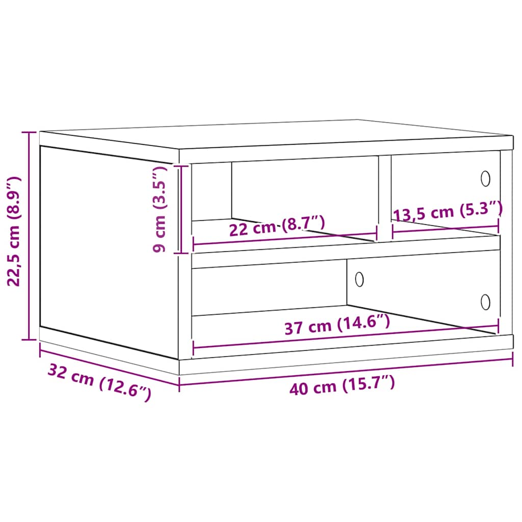 Druckerständer 40 X 32 X 22.5 Cm Holzwerkstoff