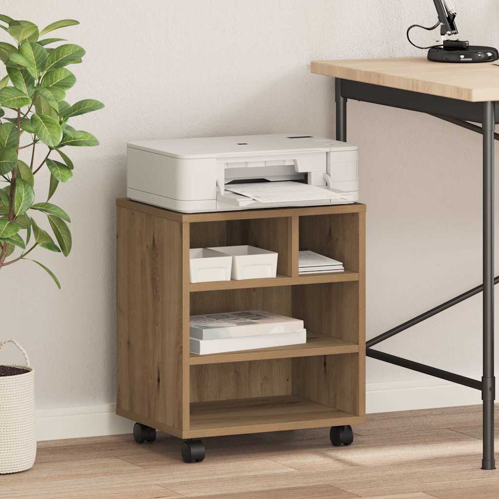 Druckerständer Eiche Handwerklich 41 X 32 X 48 Cm Holzwerkstoff