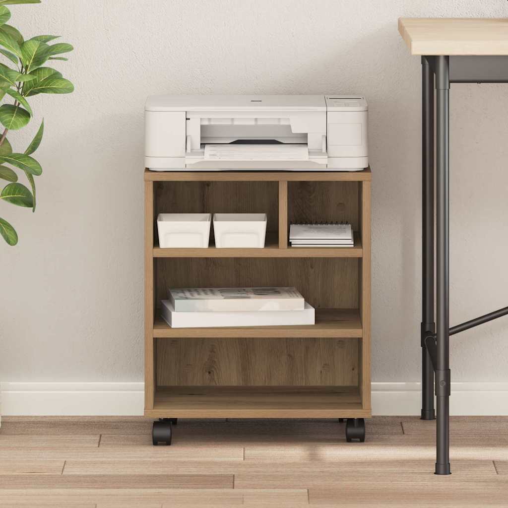Druckerständer Eiche Handwerklich 41 X 32 X 48 Cm Holzwerkstoff