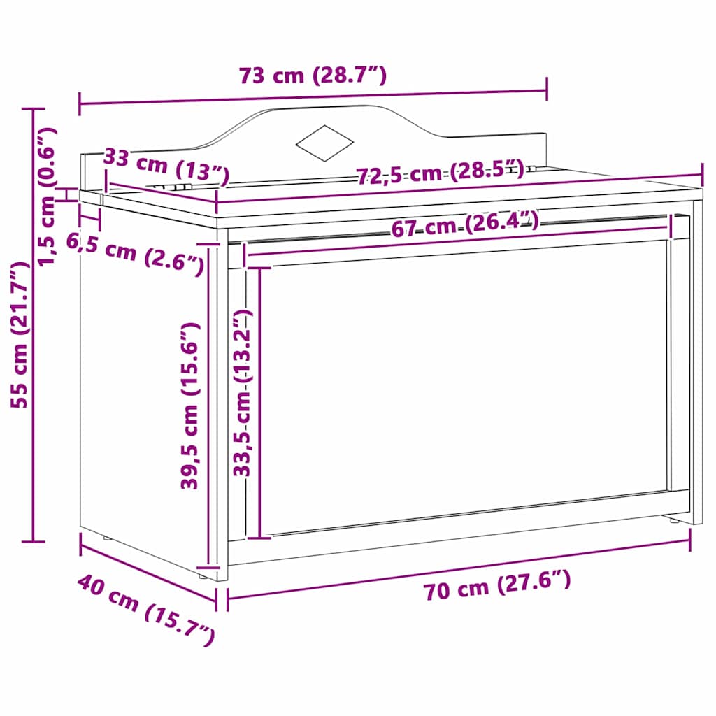Spielzeugbox 73 X 33 X 55 Cm Holzwerkstoff