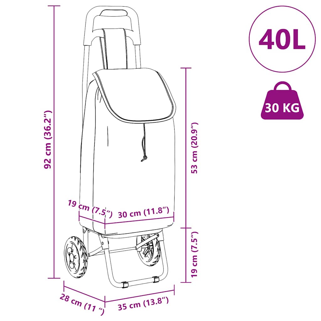 Einkaufswagen 35 X 28 X 92 Cm Oxford Stoff