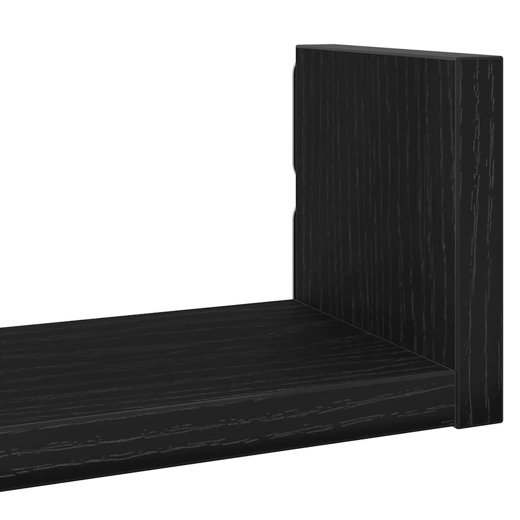 Wandregale 3 Stk. Schwarz Eichen-Optik Holzwerkstoff Schwarze Eiche