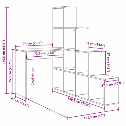 Eckschreibtisch 101,5 X 149,5 X 149,5 Cm Holzwerkstoff