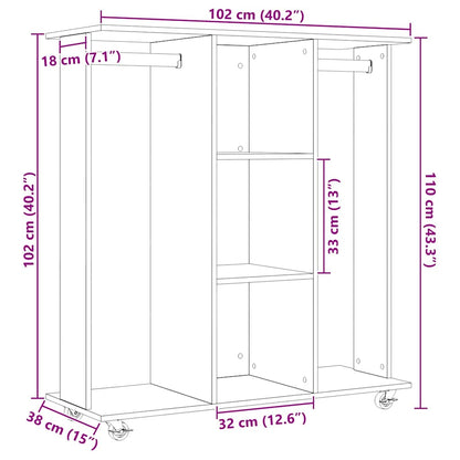 Kleiderschrank Schwarze Eiche 102 X 38 X 110 Cm Holzwerkstoff