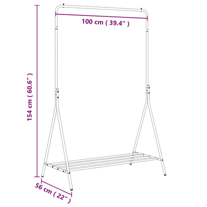 Kleiderständer Mit Regal Schwarz 100 X 56 X 154 Cm Stahl
