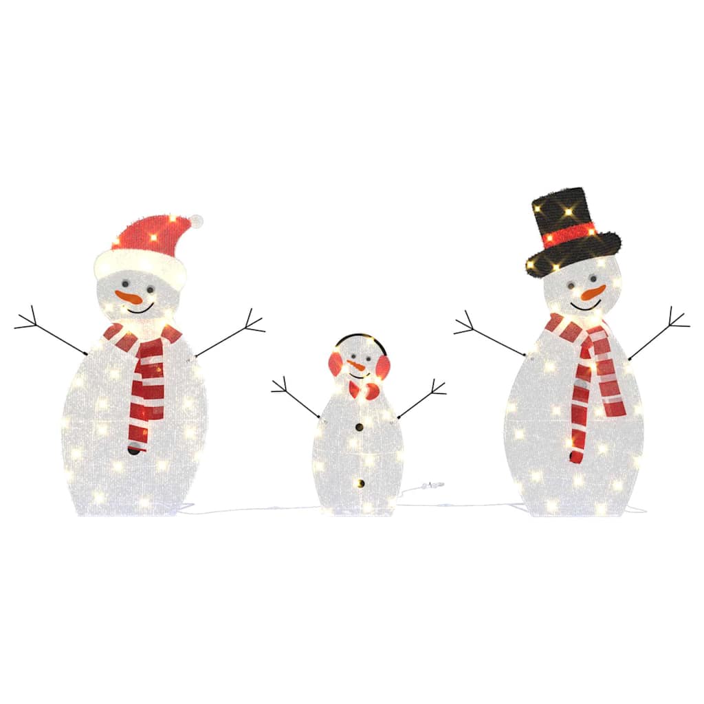 Beleuchtete Schneemann Familie 3 Pcs Warmes Weiß Polyester