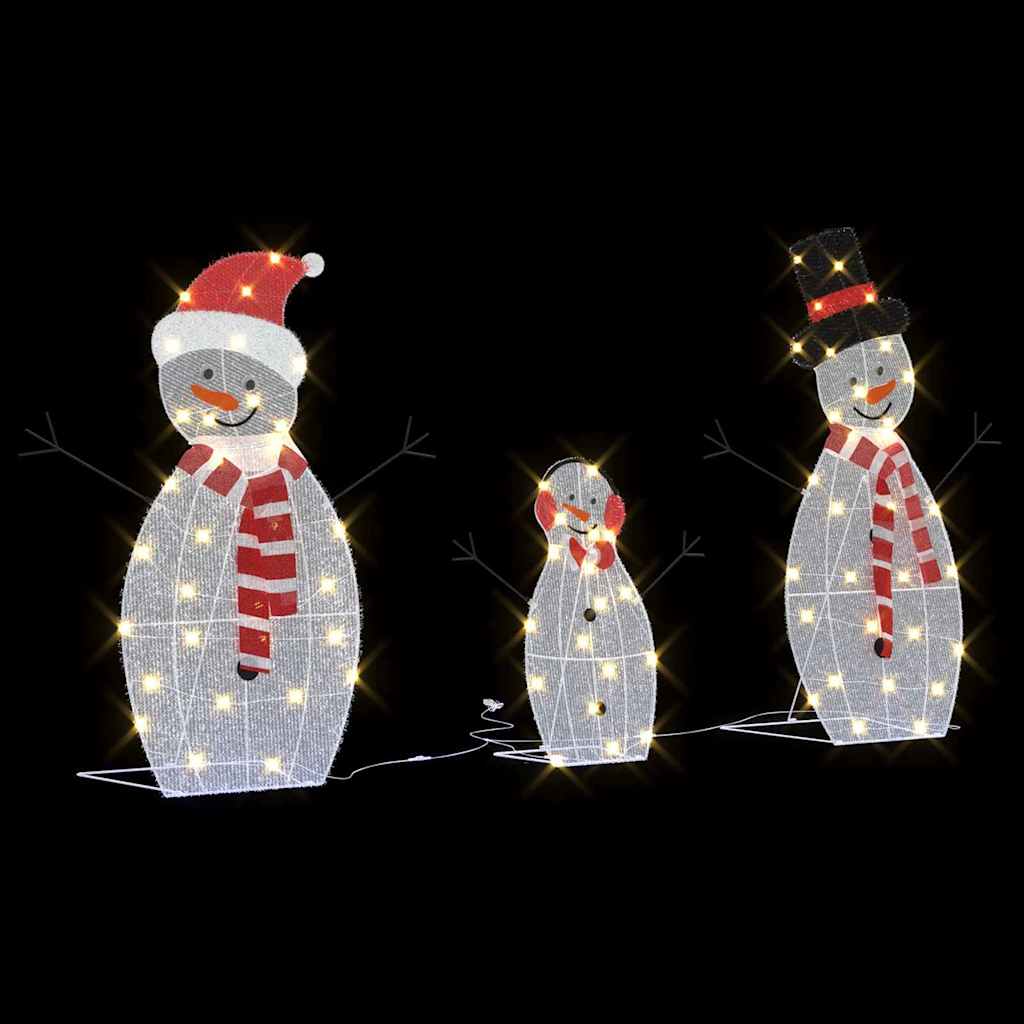 Beleuchtete Schneemann Familie 3 Pcs Warmes Weiß Polyester