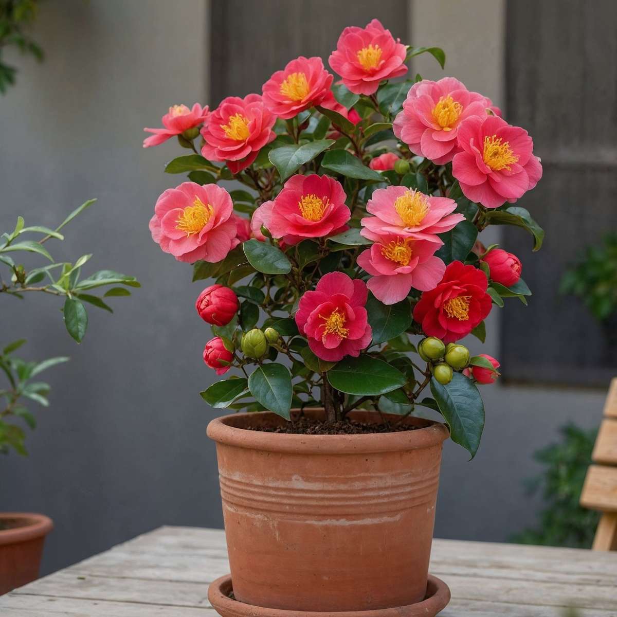 Florastore Japanische Rose - Camellia Japonica 'Lady Campbell' - Höhe 60-70Cm - ⌀19Cm