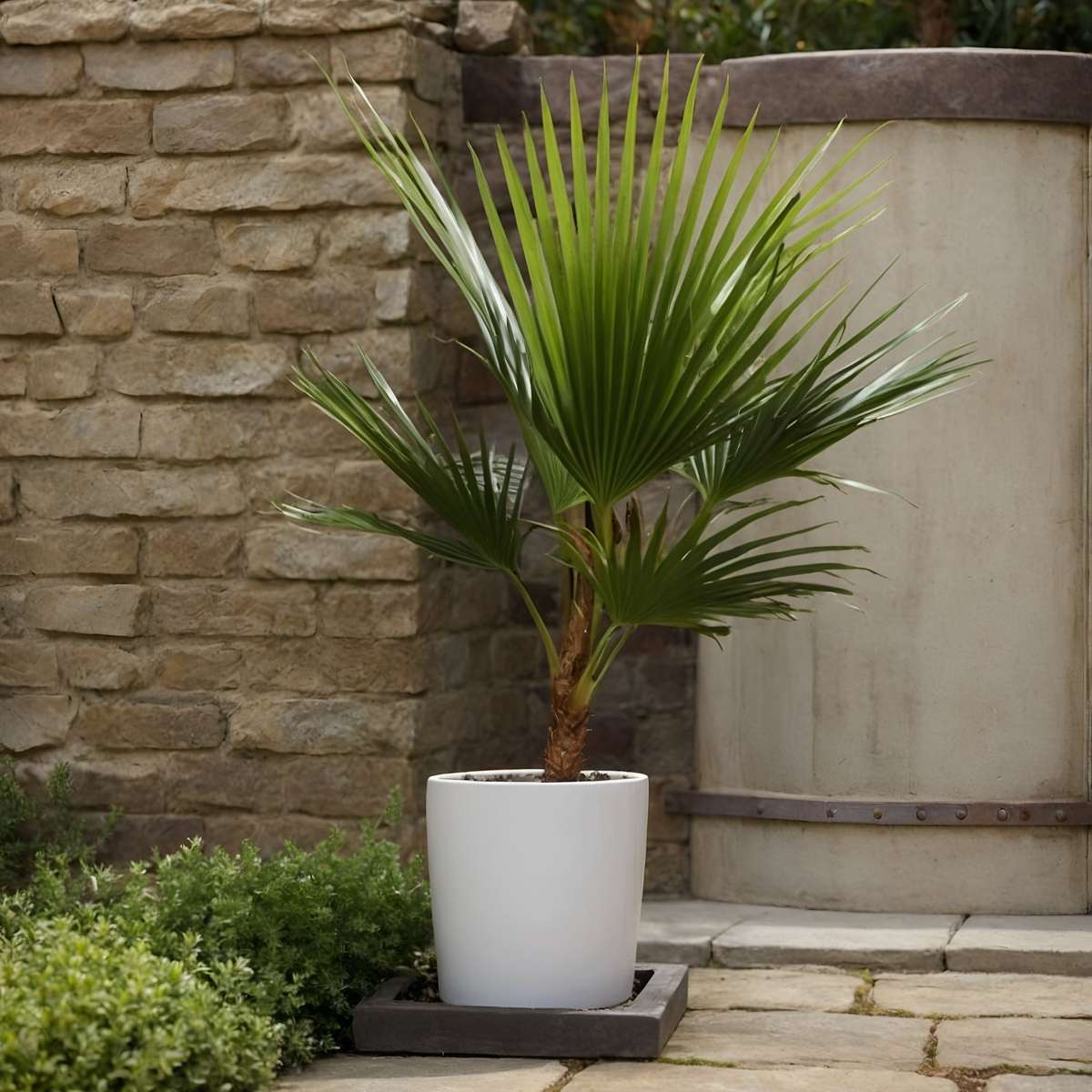 Florastore Mexikanische Fächerpalme - 2 Stk - Washingtonia Robusta - Höhe 70-90Cm - ⌀21Cm