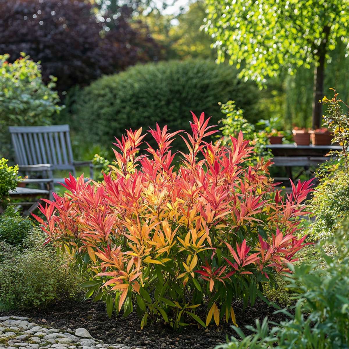 Florastore Schattenglöckchen - 2 Stk - Pieris 'Forest Flame' - Höhe 25-40Cm - ⌀17Cm