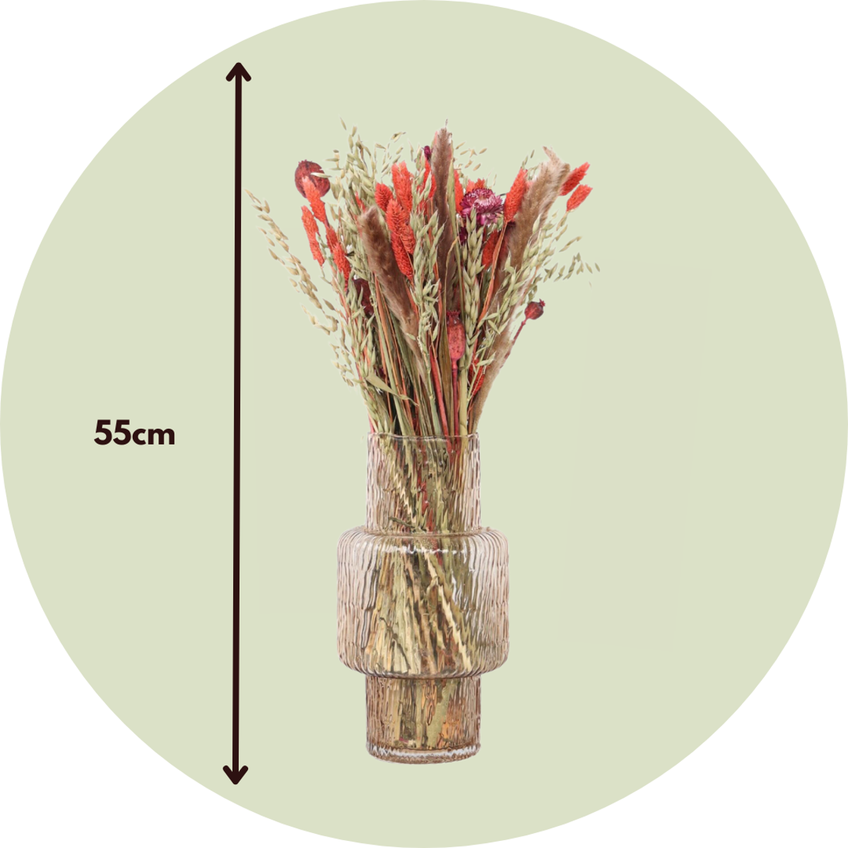 Florastore Blumenstrauß 'Large Zoey' - Getrocknete Blumen - Höhe 55Cm