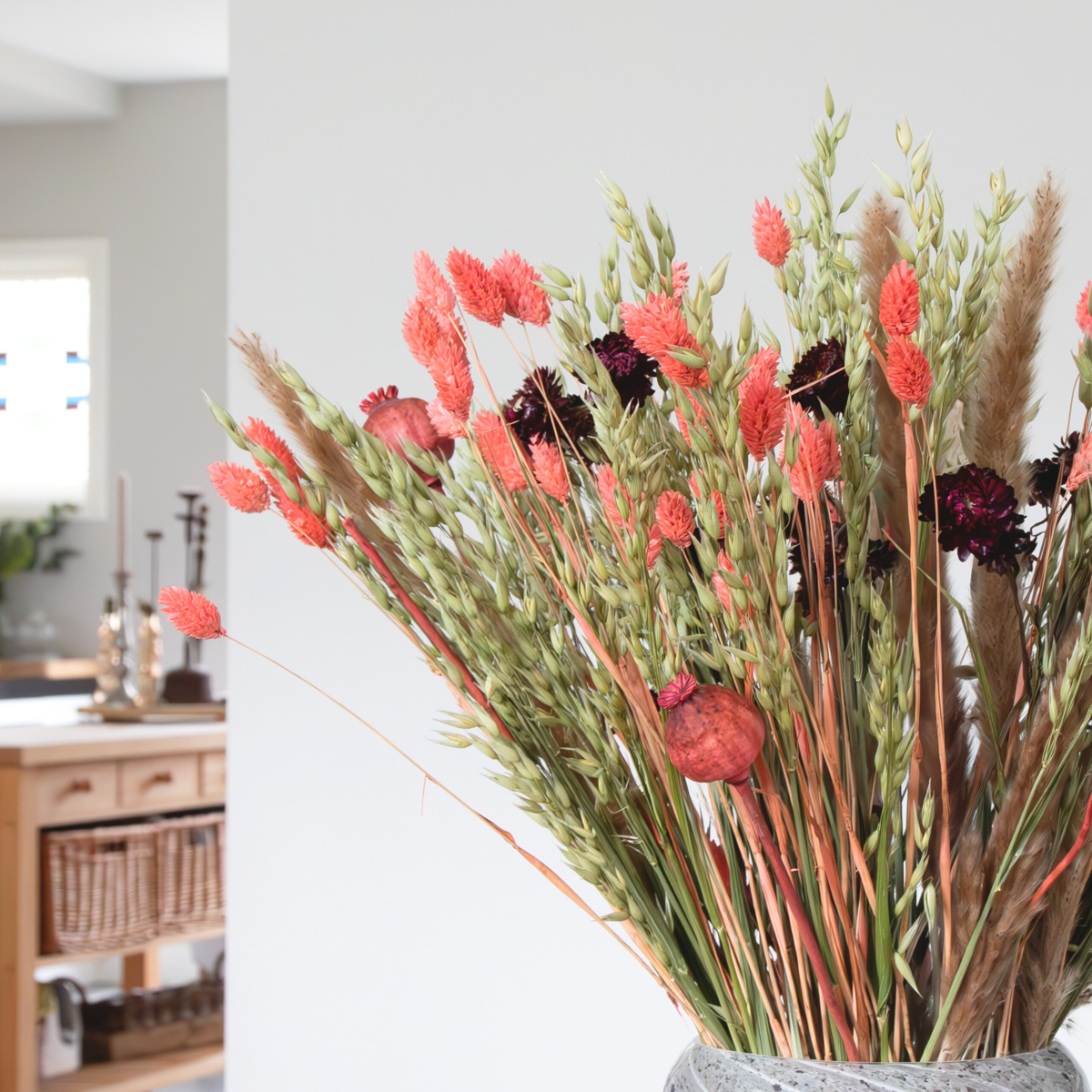 Florastore Blumenstrauß 'Large Zoey' - Getrocknete Blumen - Höhe 55Cm