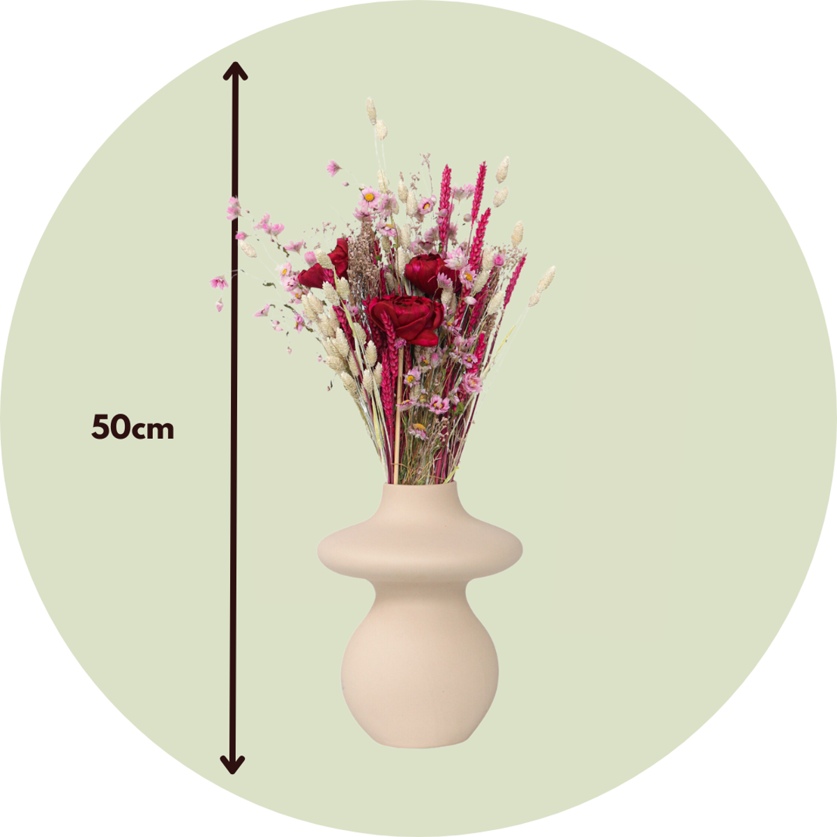 Florastore Blumenstrauß 'Flourish Love' - Getrocknete Blumen - Höhe 50Cm