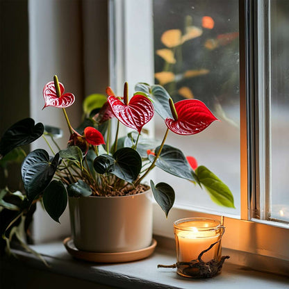 Florastore Flamingoblume - Anthurium 'Madural Red' - Höhe 55-70Cm - Ø17Cm