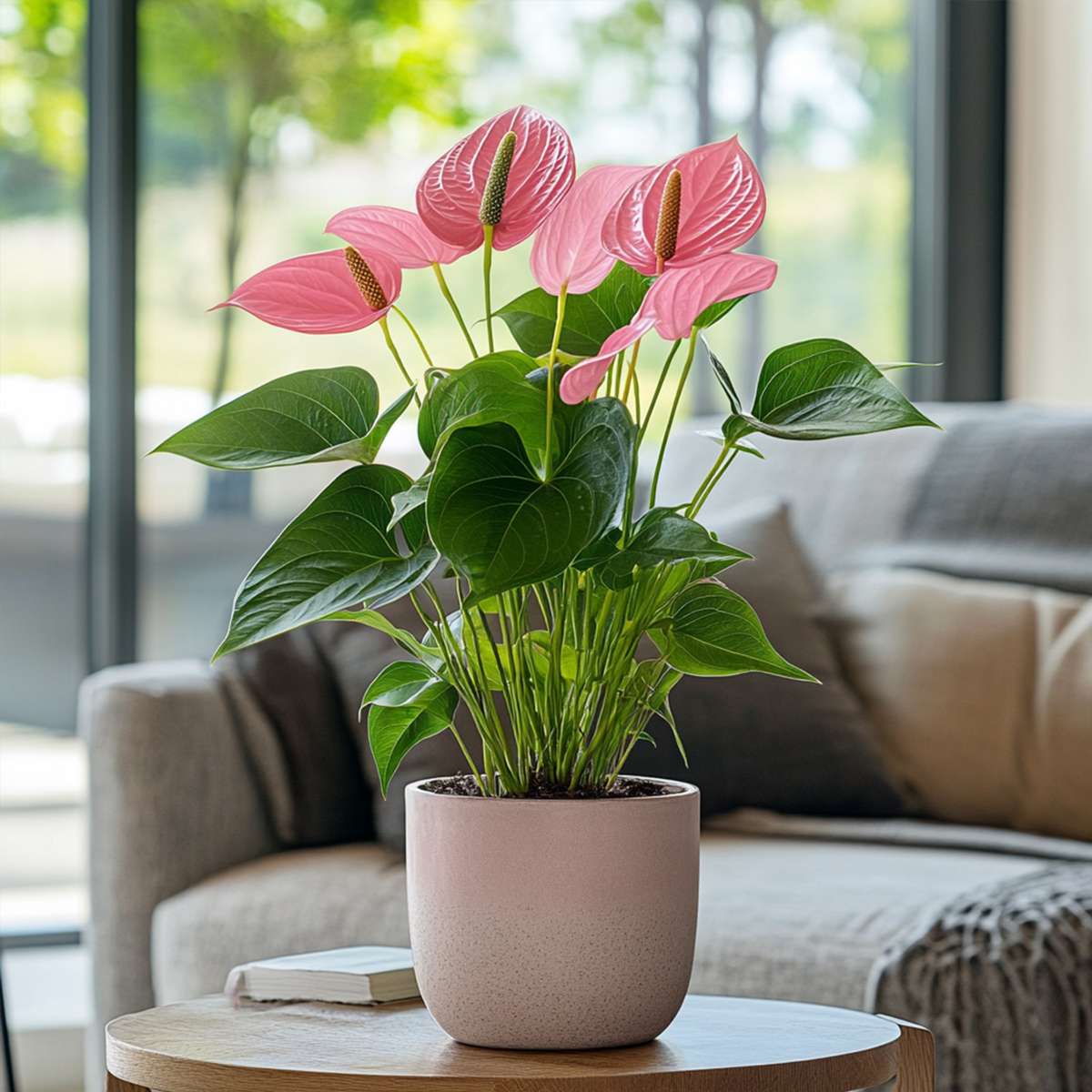 Florastore Flamingoblume - Anthurium 'Colorado Pink' - Höhe 40-55Cm - Ø14Cm