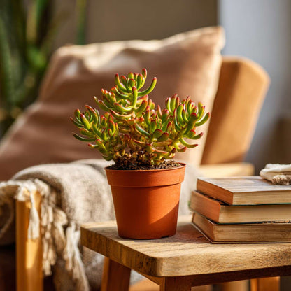 Florastore Jadepflanze - Crassula Ovata 'Hobbit' - Höhe 10-20Cm - ⌀12Cm