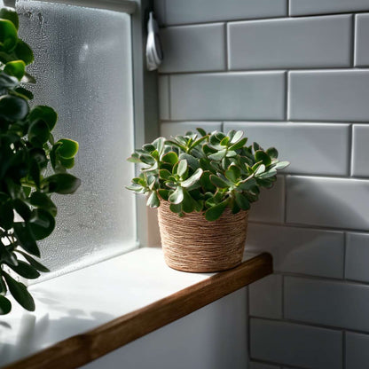 Florastore Jadepflanze - 2Er-Set - Crassula Arborescens 'Curly' - Topf 12 Cm