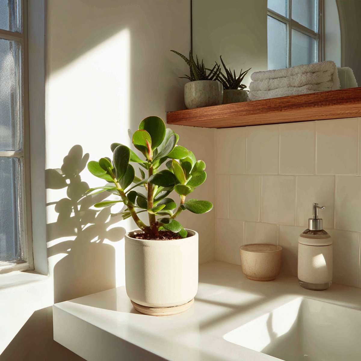 Florastore Jade-Pflanze - Crassula Ovata - Höhe 15-25Cm - Ø12Cm