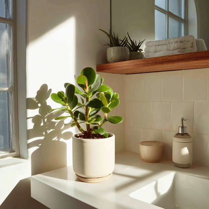 Florastore Jade-Pflanze - Crassula Ovata - Höhe 15-25Cm - Ø12Cm