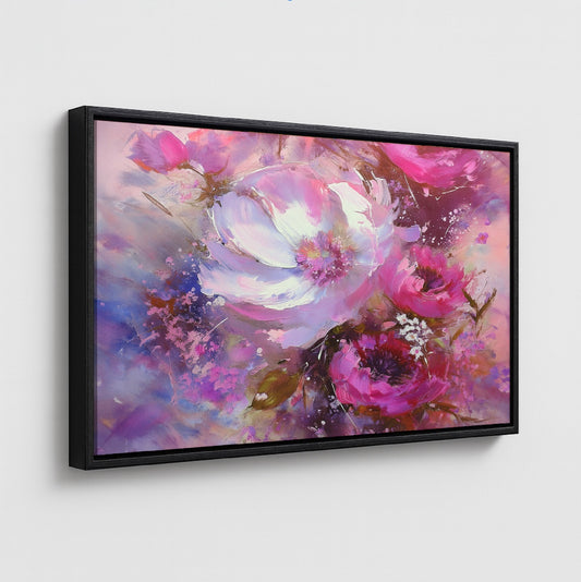 AUREORA Art Leinwand Rosa Blütenpracht