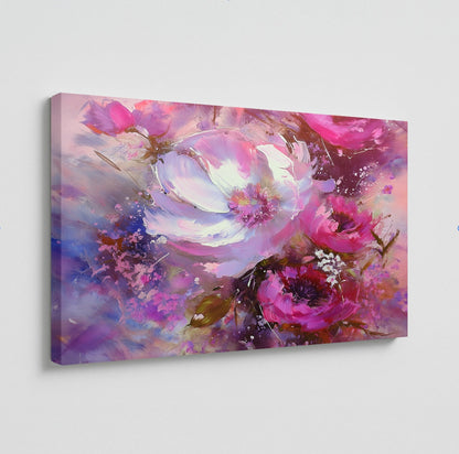 AUREORA Art Leinwand Rosa Blütenpracht